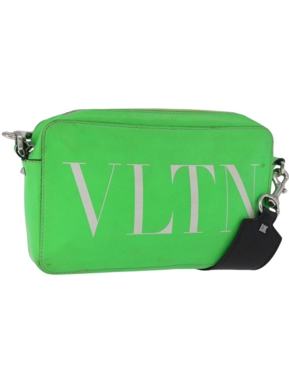 VALENTINO Shoulder Bag Leather Green Silver